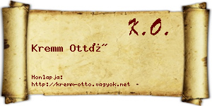 Kremm Ottó névjegykártya