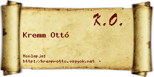 Kremm Ottó névjegykártya